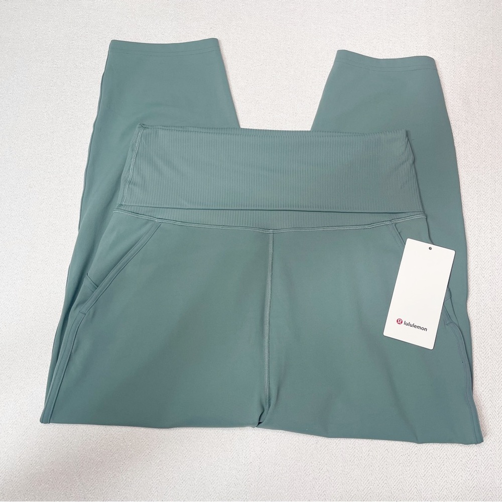 Lululemon Align Super High Rise Rib Waist Crop Pant Tidewater Teal 8 Nwt - Picture 7 of 12